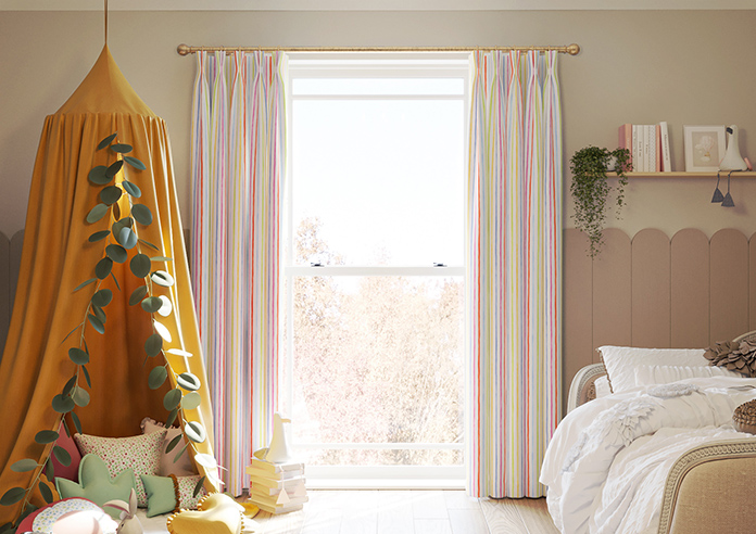 Vintage Stripe, Rainbow - Made to Measure Curtains - Image 3